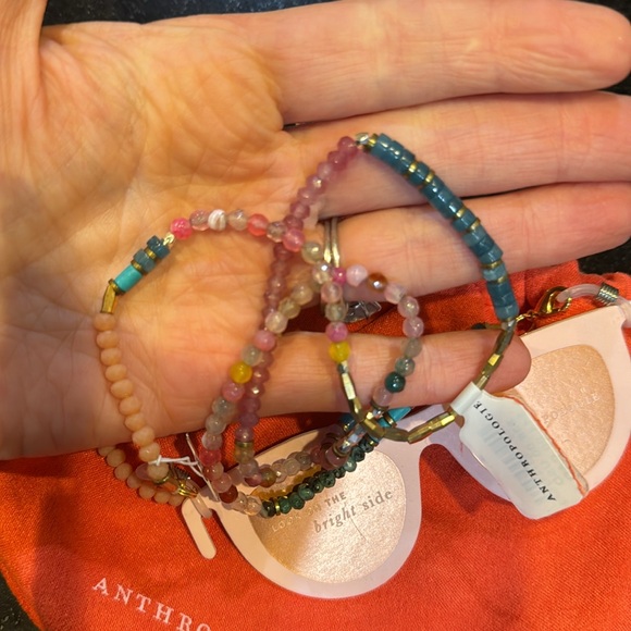 Anthropologie gorgeous jeweled faceted beaded glasses holder multicolored - Picture 2 of 4